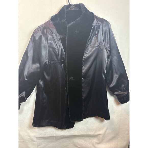 Vintage Black Velvet Coat With Embroidered Gold Leaf Design By Outerlayers - Picture 13 of 13